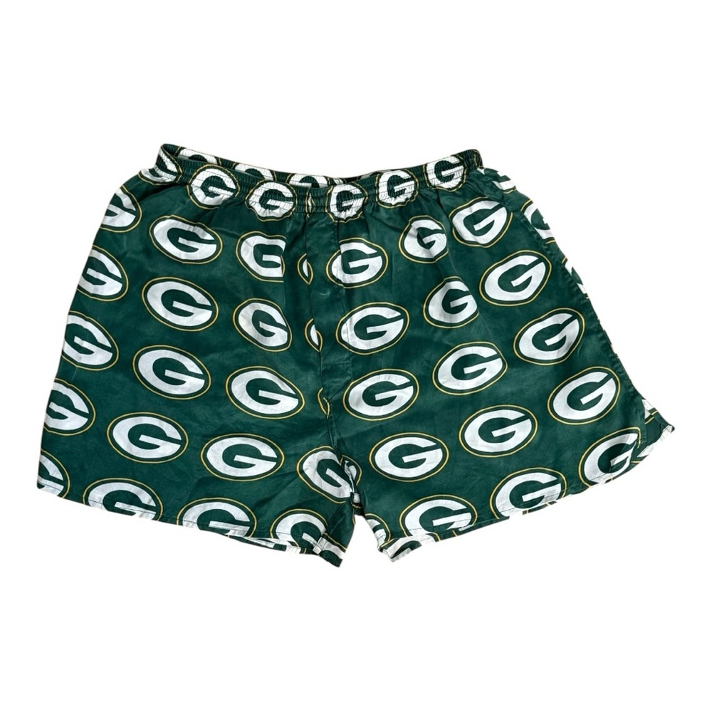 Vintage 90s Green Bay Packers Silk Shorts – NFL Licensed Unisex Size M (1996)